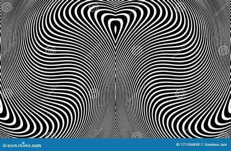 Abstract Black And White Geometric Stripes Hypnosis Spiral Seamless