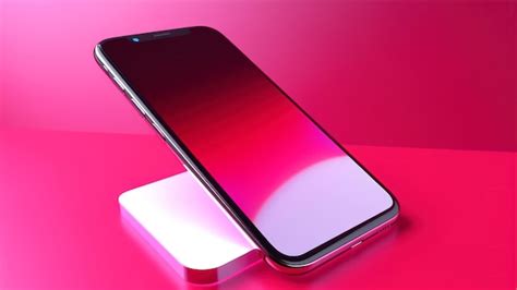 Premium Ai Image A Phone With A Red Background And The Screen Is Lit Up