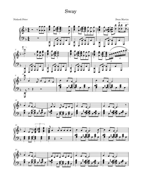 Sway Michael Bublé Sheet Music For Piano Solo