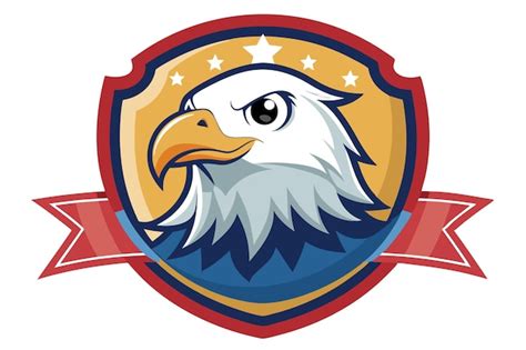 Patriotic Bald Eagle Emblem With Shield And Stars Premium AI