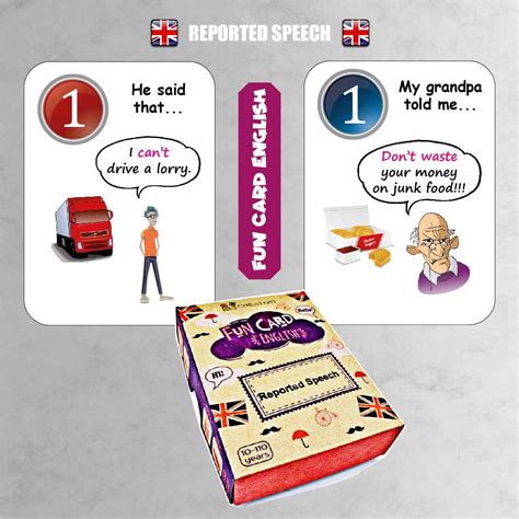 Fun Card English Reported Speech Fiszki Gra Do Nauki J Zyka