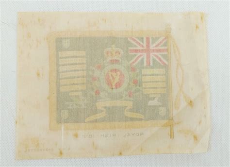 WW1 BDV Cigarettes Silk Postcard Royal Irish 18th Sally Antiques