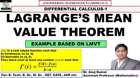 Lagrange Mean Value Theorem Mean Value Theorem Engineering