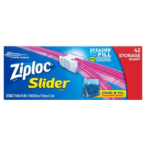 Ziploc Slider Storage Quart Bags Ct Brickseek