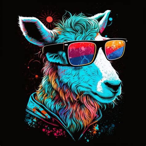 Premium AI Image A Close Up Of A Llama Wearing Sunglasses And A Tie