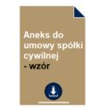 Aneks Do Umowy Sp Ki Cywilnej Wz R Pobierz