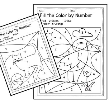 Color by Number 1-5 Worksheets, Coloring pages by number printable PDF ...