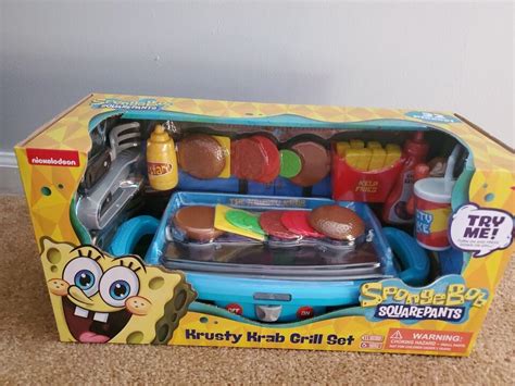 Spongebob Squarepants Krusty Krab Grill Set Sizzle Sound Pcs New