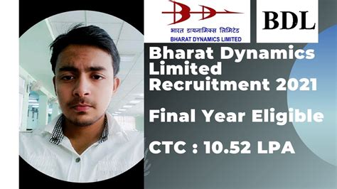 BDL Recruitment 2021 Final Year Eligible CTC 10 52 Lakhs