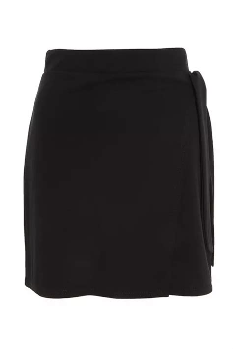 Black Wrap Mini Skirt Quiz Clothing