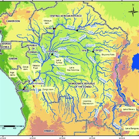 Map Of The Congo Basin Topography From Srtm30 Dataset Rivers From Download Scientific Diagram