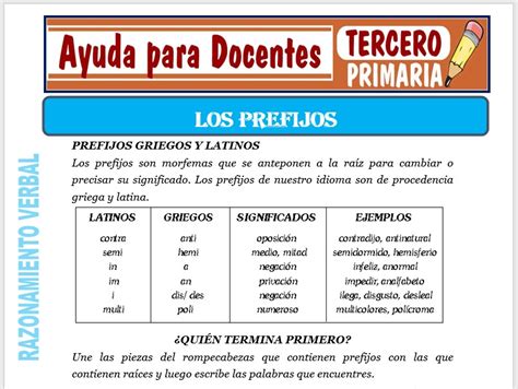 Ficha Online De Prefijos Para Tercero De Primaria Pue Vrog Nbkomputer