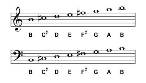 B minor scale für Piano - Scales, Chords & Exercises - OKTAV