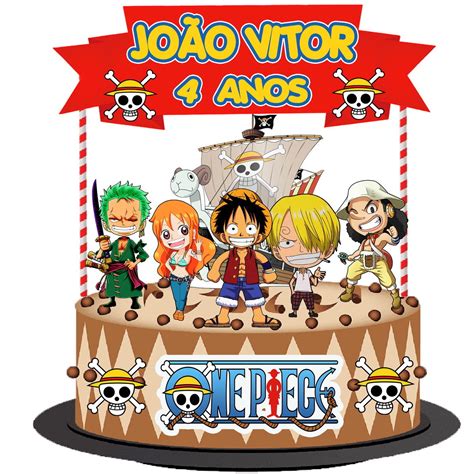 Kit Tubete Caixinha E Topo De Bolo One Piece Elo