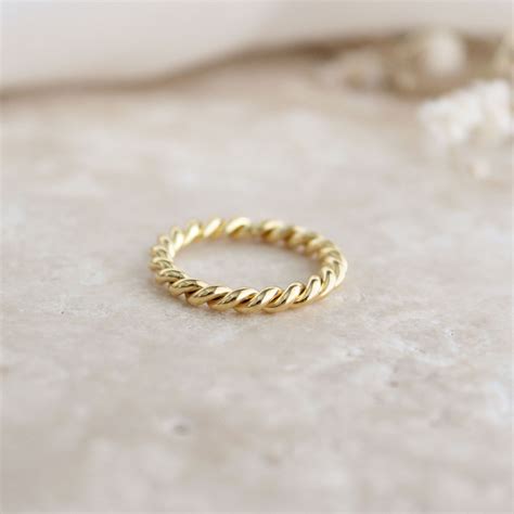 twisted gold ring statement thick gold ring stackable gold filled