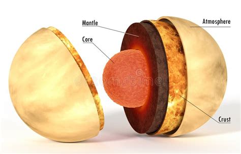 Estructura Interna De Venus Para La Ciencia Stock De Ilustración Ilustración De Ciencia Capa