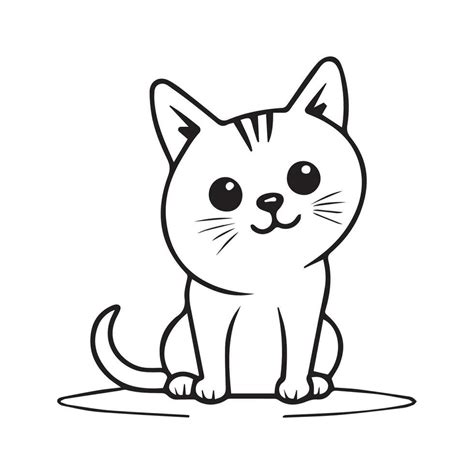 Cute White Cat Smiling Vector Illustration 35081571 Vector Art At Vecteezy