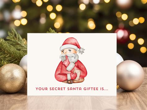 Set of 10 Handmade Secret Santa Cards Secret Santa Giftee Card