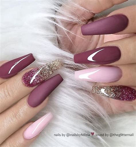 50 Pretty French Pink Ombre And Glitter On Long Acrylic Coffin Nails Design Page 48 Of 53