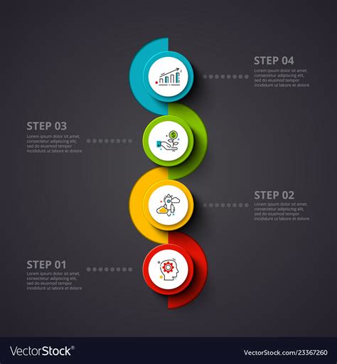 Circles Infographic On A Dark Background Vector Image