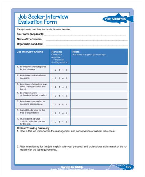 FREE 31 Interview Evaluation Forms In PDF MS Word Excel