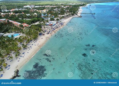 Aerial View of Dominicus Beach in Bayahibe, Dominican Republic Stock ...