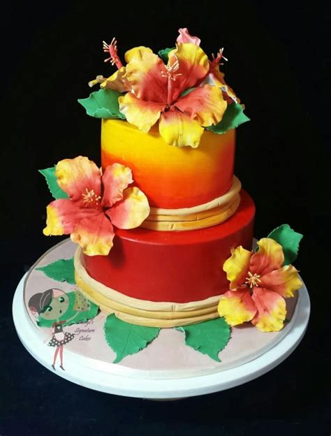 Hawaiian Themed 21st Birthday Cake Luau Birthday Cakes Tropical Birthday Cake Luau Cakes