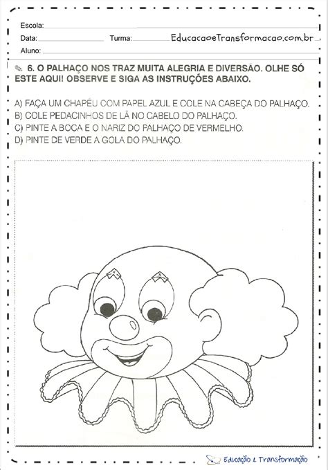 Atividades Dia Do Circo Desenhos Para Colorir Educacao E Transformacao