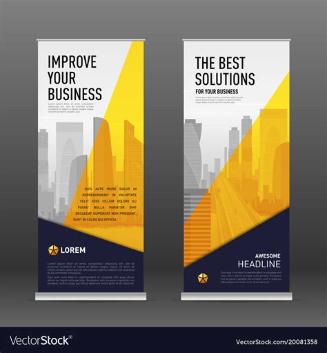 Construction roll up banner design template Vector Image