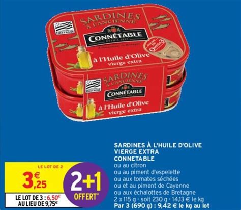 Promo Sardines à l huile d olive vierge extra connetable chez Intermarché