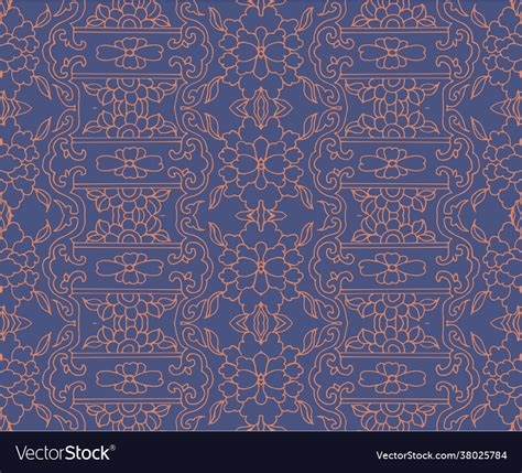 Seamless oriental floral pattern for fabric Vector Image