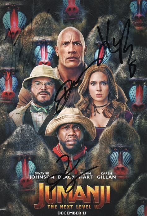 Jumanji Cast Autograph Autograph Dwayne Johnson Etsy