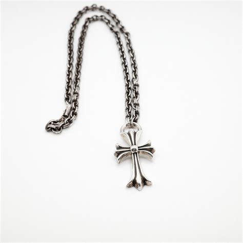 Chrome Hearts Chrome Hearts Cross Sml With Paper Chain 20inch Necklace