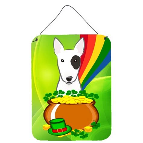 Carolines Treasures Bb1953ds1216 Bull Terrier St Patrick S Day Wall Or Door Ha 16hx12w Pick