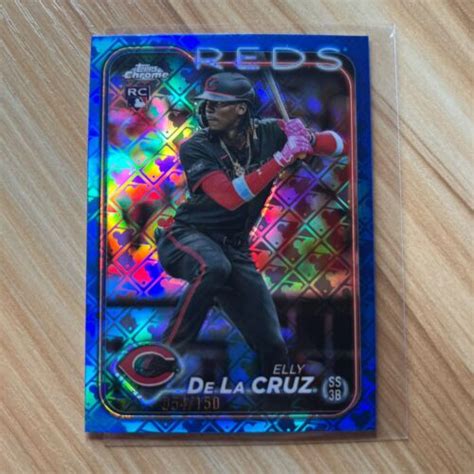 2024 Topps Chrome Logofractor ELLY DE LA CRUZ Blue Refractor 150 RC