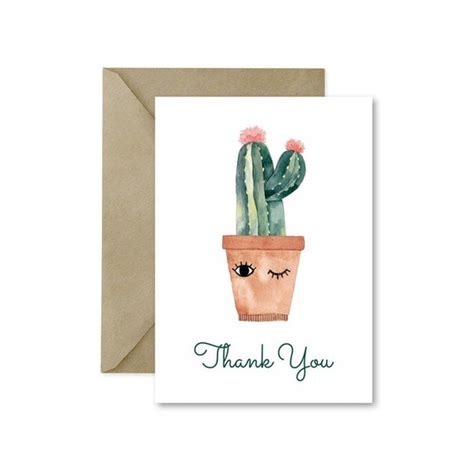 Jual Hot Sale Greeting Card Kartu Ucapan Thank You Cactus Di Lapak