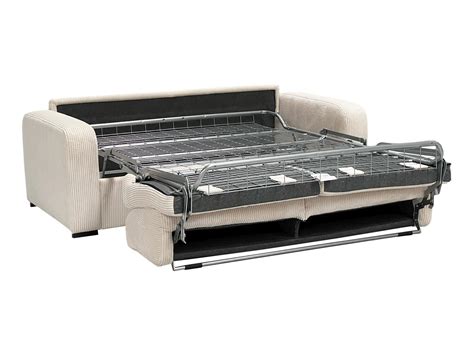 Canap Place Convertible En Velours C Tel Cr Me Avec Matelas Cm Bevis