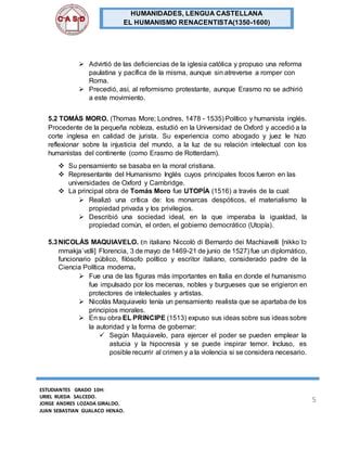 El Humanismo Renacentista Siglo Xv Xvi Pdf