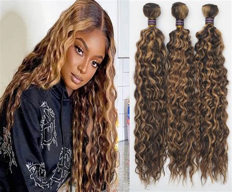 P427 Human Hair Bundles Highlight Deep Wave Ombre Hair 3