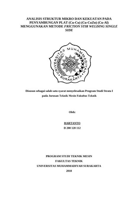 Pdf Analisis Struktur Mikro Dan Kekuatan Pada Eprints Ums Ac Id