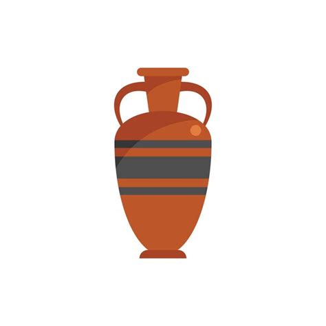 Premium Vector Clay Amphora Icon Flat Vector Greek Pot Old Pottery