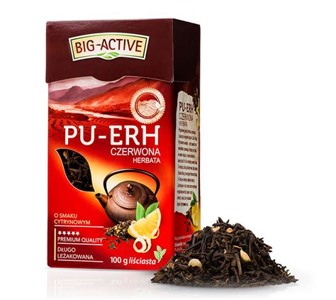 Big Active Pu Erh Herbata Czerwona O Smaku Cytrynowym Li Ciasta G