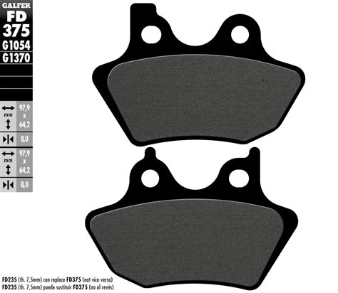 Galfer Semi Metallic 1054 Front Rear Brake Pads For Harley Davidson