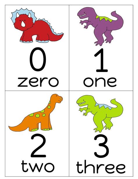 Dinosaur Number Flashcards 0-20/Flashcards for | Etsy