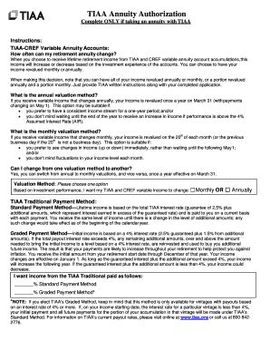 Fillable Online Tiaa Annuity Authorization Fax Email Print Pdffiller