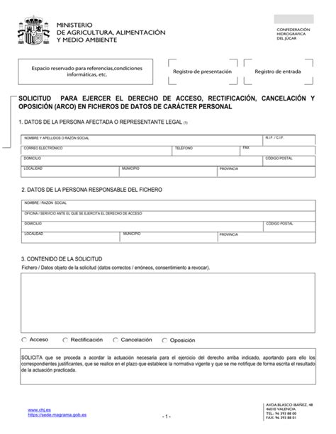 Solicitud Para Ejercer El Derecho De Acceso