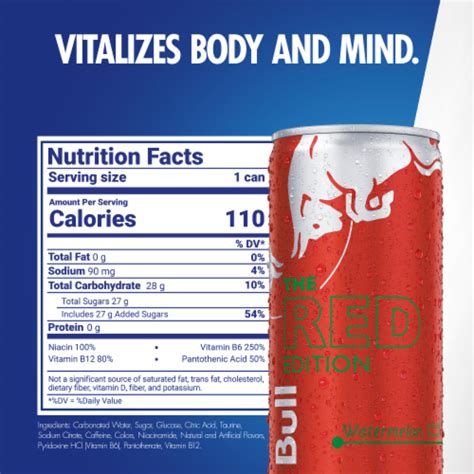 Red Bull Red Edition Watermelon Energy Drink Multipack Cans 12 Pk 84 Fl Oz Kroger