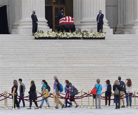 Ruth Bader Ginsburg lies in repose at US Supreme Court