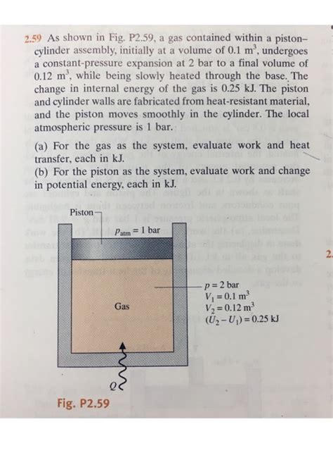 Solved 2 59 As Shown In Fig P2 59 A Gas Contained Within A Chegg