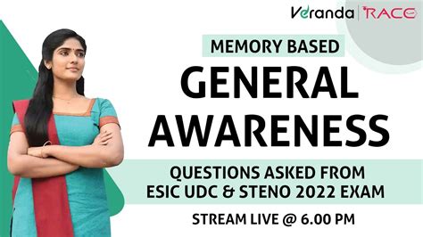 ESIC UDC 2022 Memory Based General Awareness Questions Asked